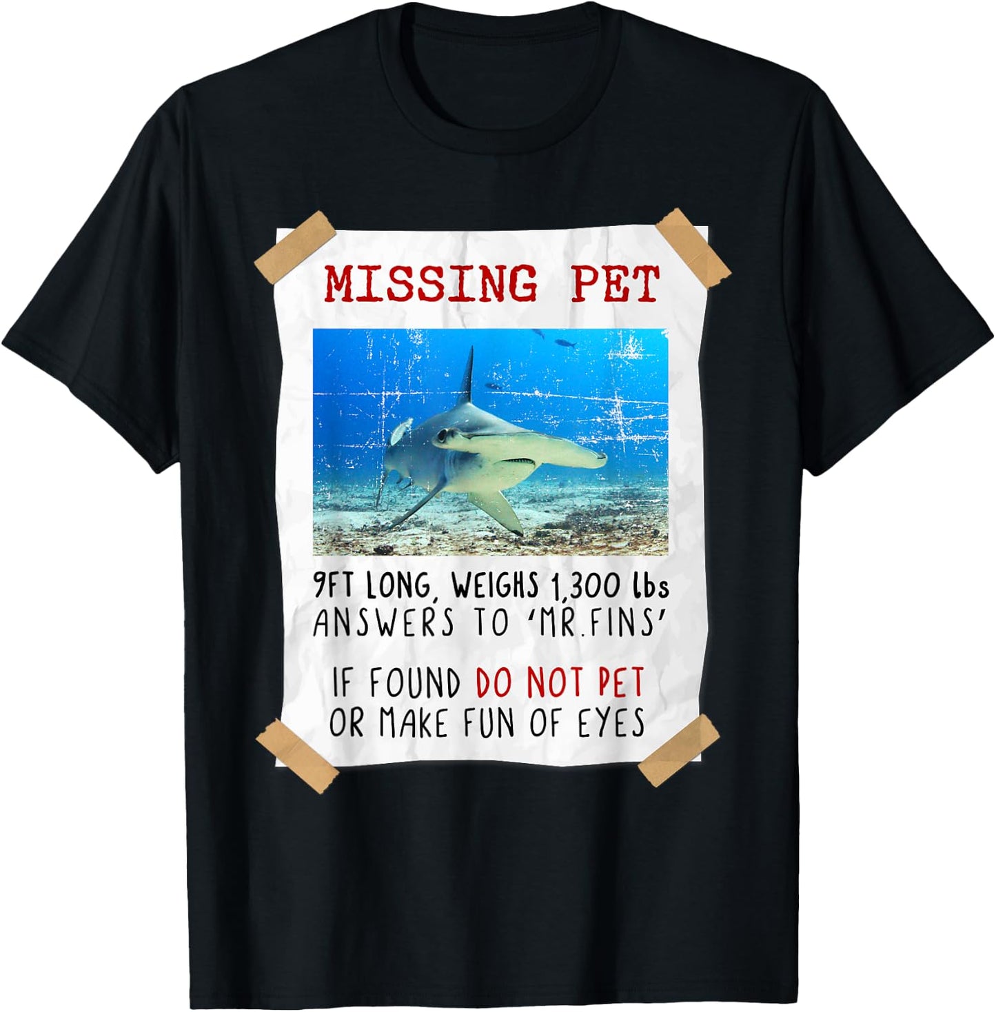 Funny Shark Lover, Hammerhead Shark, Sea Animals, Shark T-Shirt - T-Shirt | Black