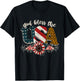 American Flag Shirt Women God Bless The USA Patriotic T-Shirt - T-Shirt | Black