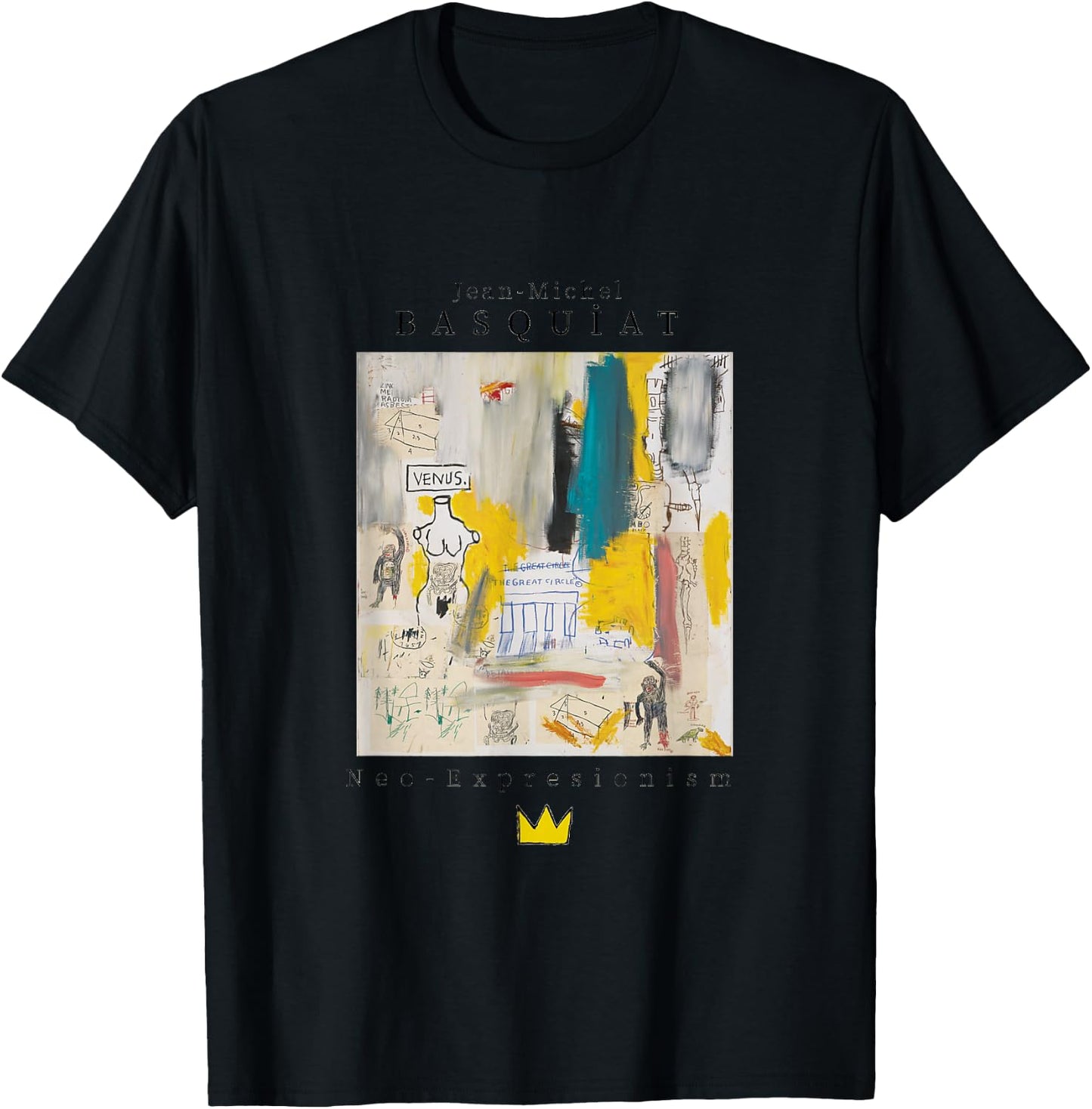 Urban, Streetwear, Graphics, Basquiat, Art, Abstract T-Shirt - T-Shirt | Black