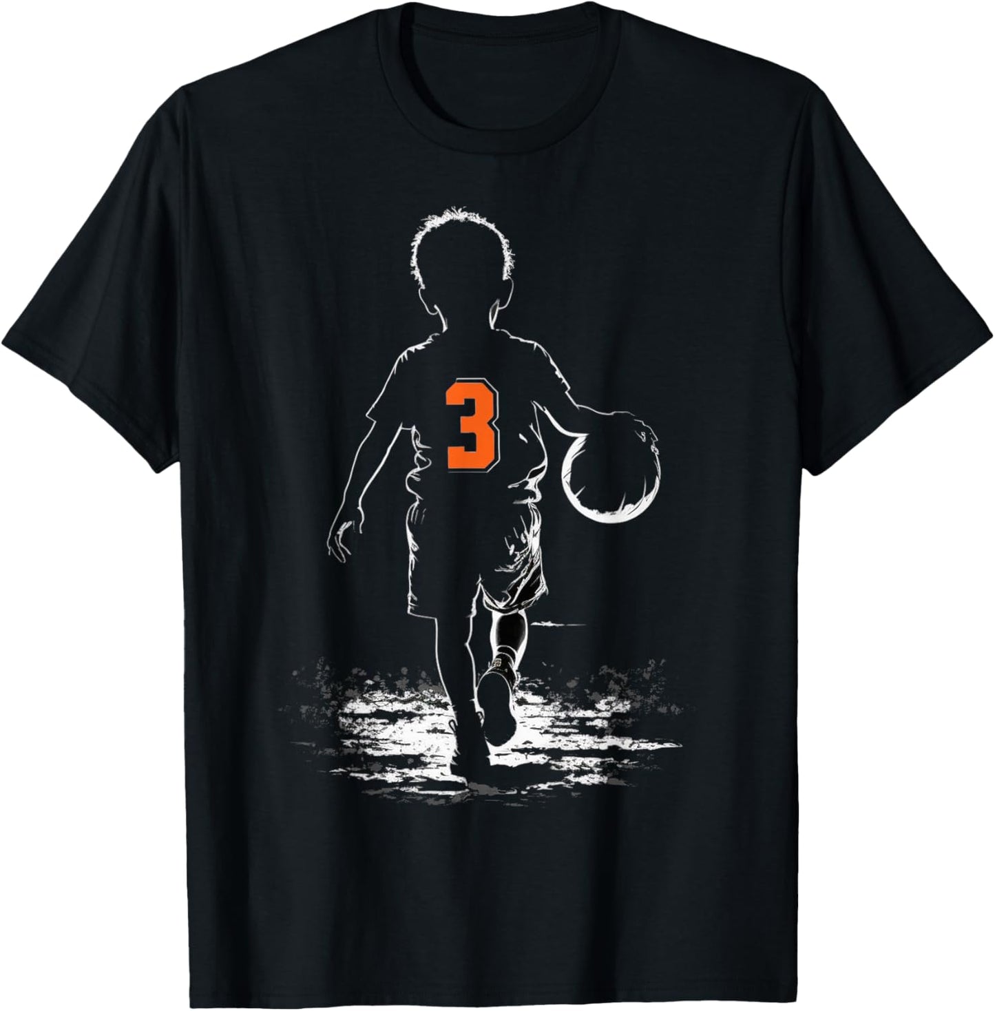 Fun 3rd Birthday Basketball Themed Party Boys Kid 3 Year Old T-Shirt - T-Shirt | Black