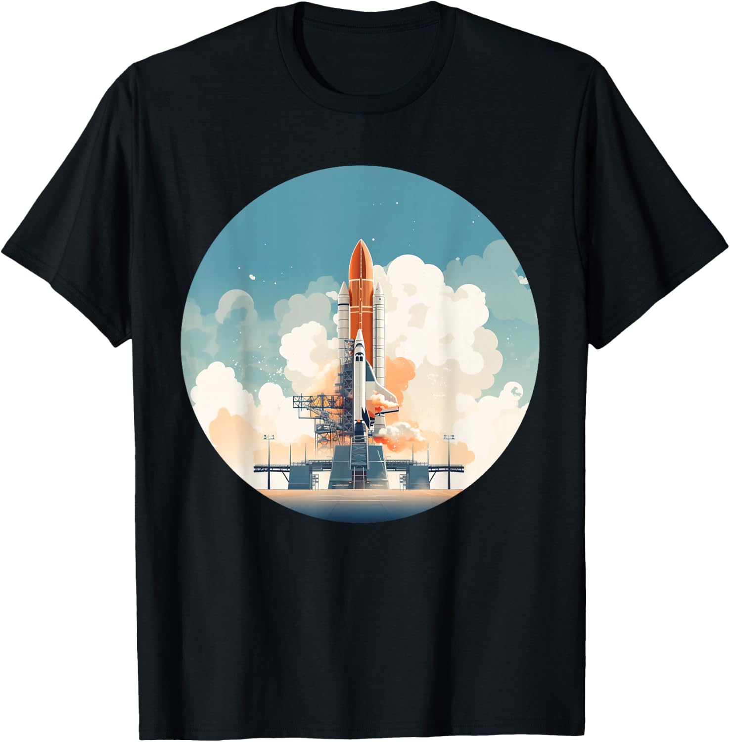 Cool launch Platform for Rockets and Spaceships T-Shirt - T-Shirt | Black