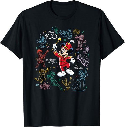 Disney 100 Years of Music and Wonder Mickey’s Music D100 T-Shirt - T-Shirt | Black