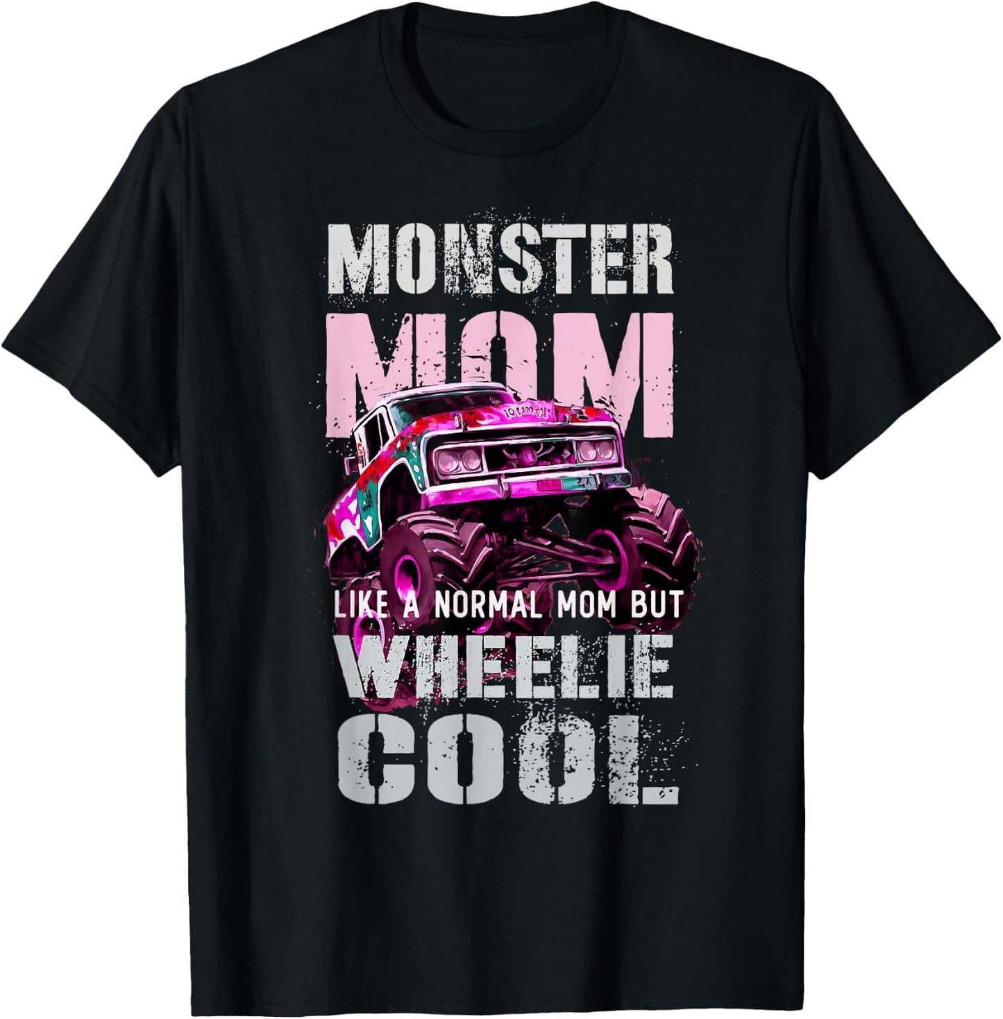 Vintage MONSTER MOM Like Normal Regular Mama of Birthday Boy T-Shirt - T-Shirt | Black