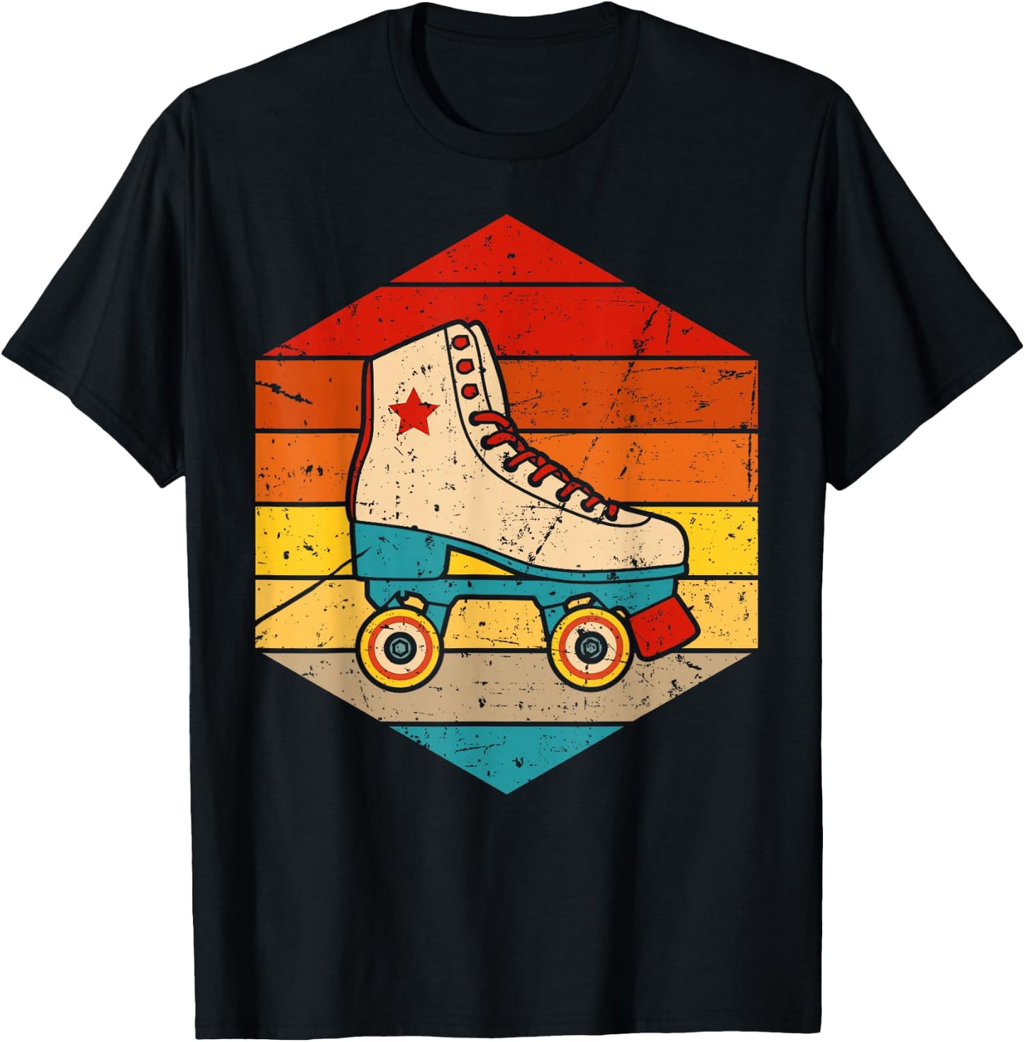 Vintage Roller Skate For Roller Skater Skating Men Women T-Shirt - T-Shirt | Black