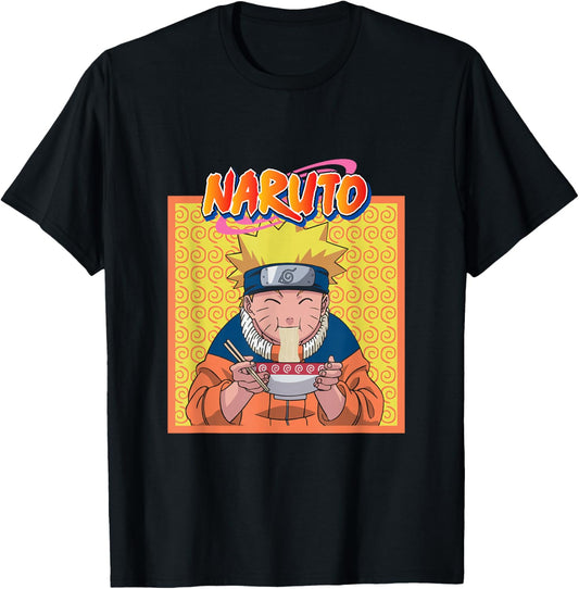 Naruto Eating Ramen T-Shirt - T-Shirt | Black
