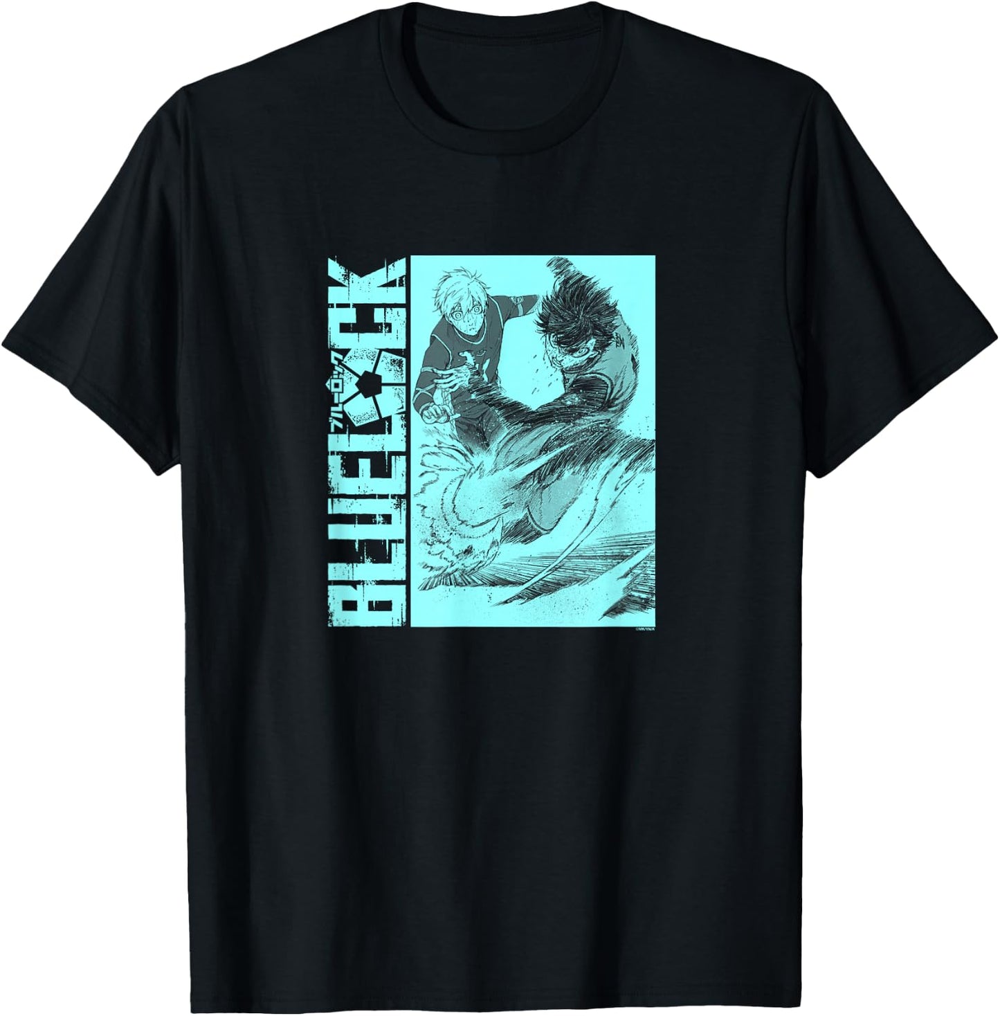 Blue Lock Yoichi Isagi and Seishiro Nagi Scoring A Goal Logo T-Shirt - T-Shirt | Black