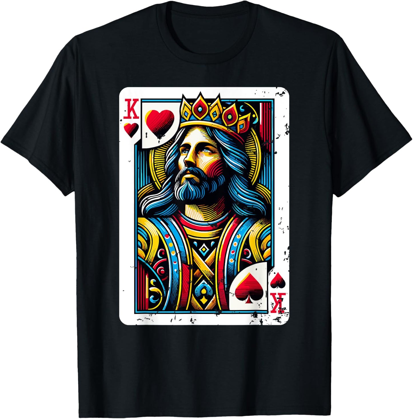 Jesus King Card Christian Bible T-Shirt - T-Shirt | Black
