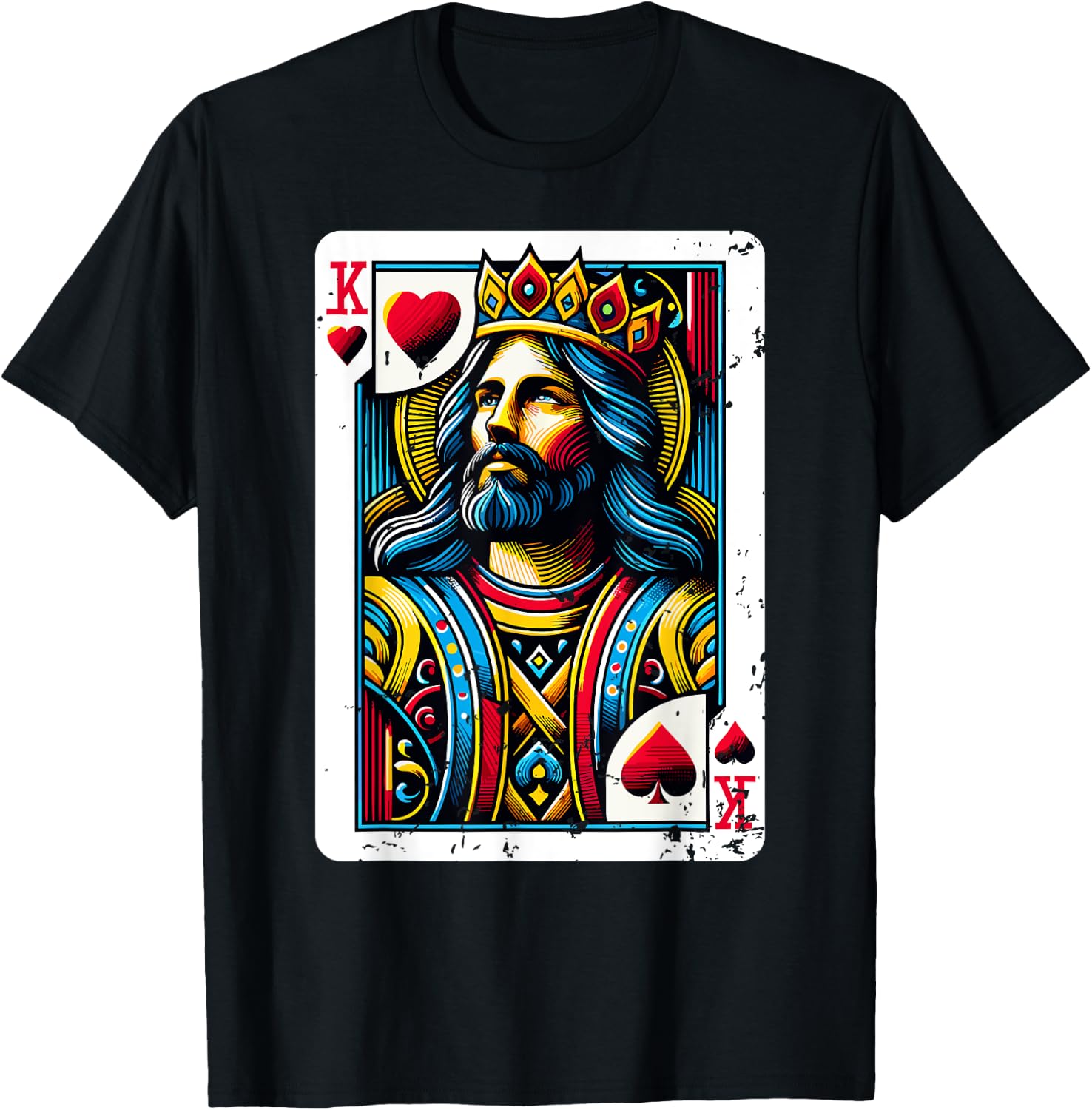Jesus King Card Christian Bible T-Shirt - T-Shirt | Black