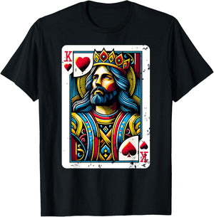 Jesus King Card Christian Bible T-Shirt - T-Shirt | Black