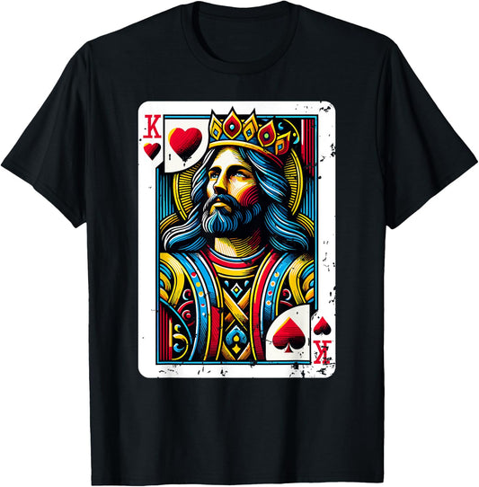 Jesus King Card Christian Bible T-Shirt - T-Shirt | Black