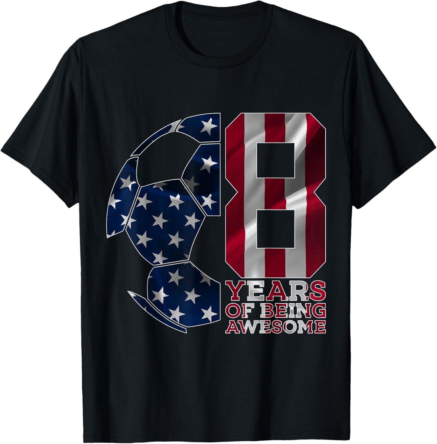 8 Years of Being Awesome Soccer 8th Birthday T-Shirt - T-Shirt | Black