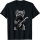 Funny Rock Dog Guitarist Rock Yorkie Playing Guitar T-Shirt - T-Shirt | Black