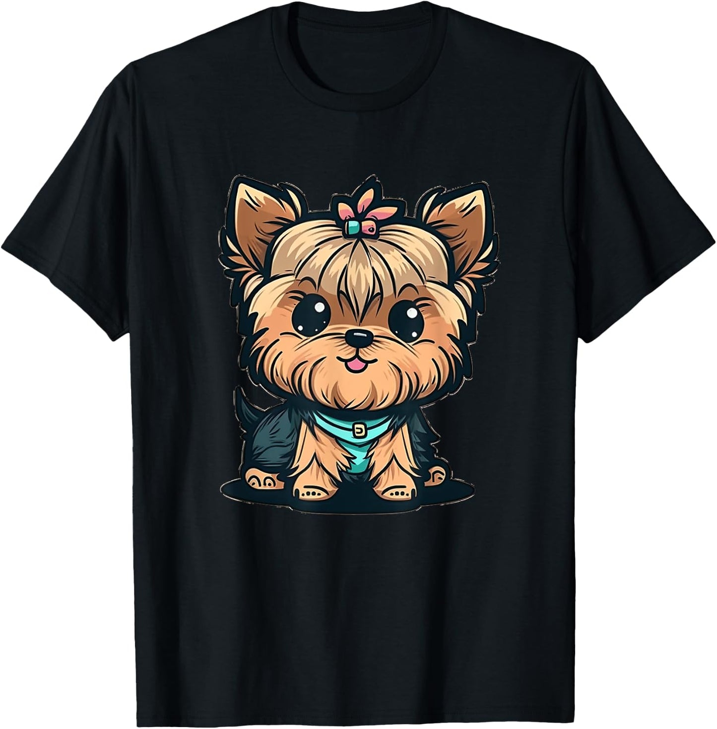 Funny Yorkshire Terrier Cute Puppy T-Shirt - T-Shirt | Black