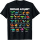 Types Of Dinosaurs Alphabet A-Z ABC Dino Identification T-Shirt - T-Shirt | Black
