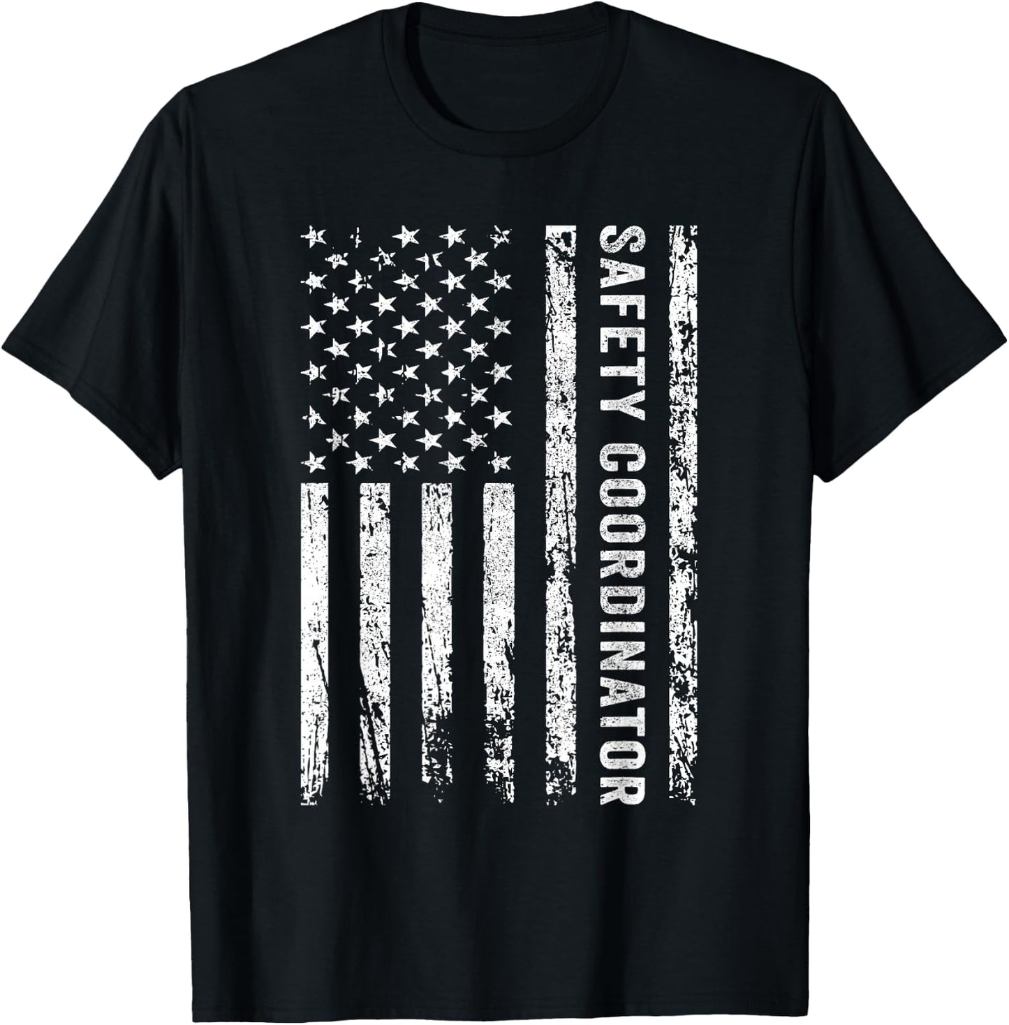 Safety Coordinator US Flag T-Shirt - T-Shirt | Black