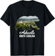 Asheville City Skyline Inside Bear Silhouette North Carolina T-Shirt - T-Shirt | Black