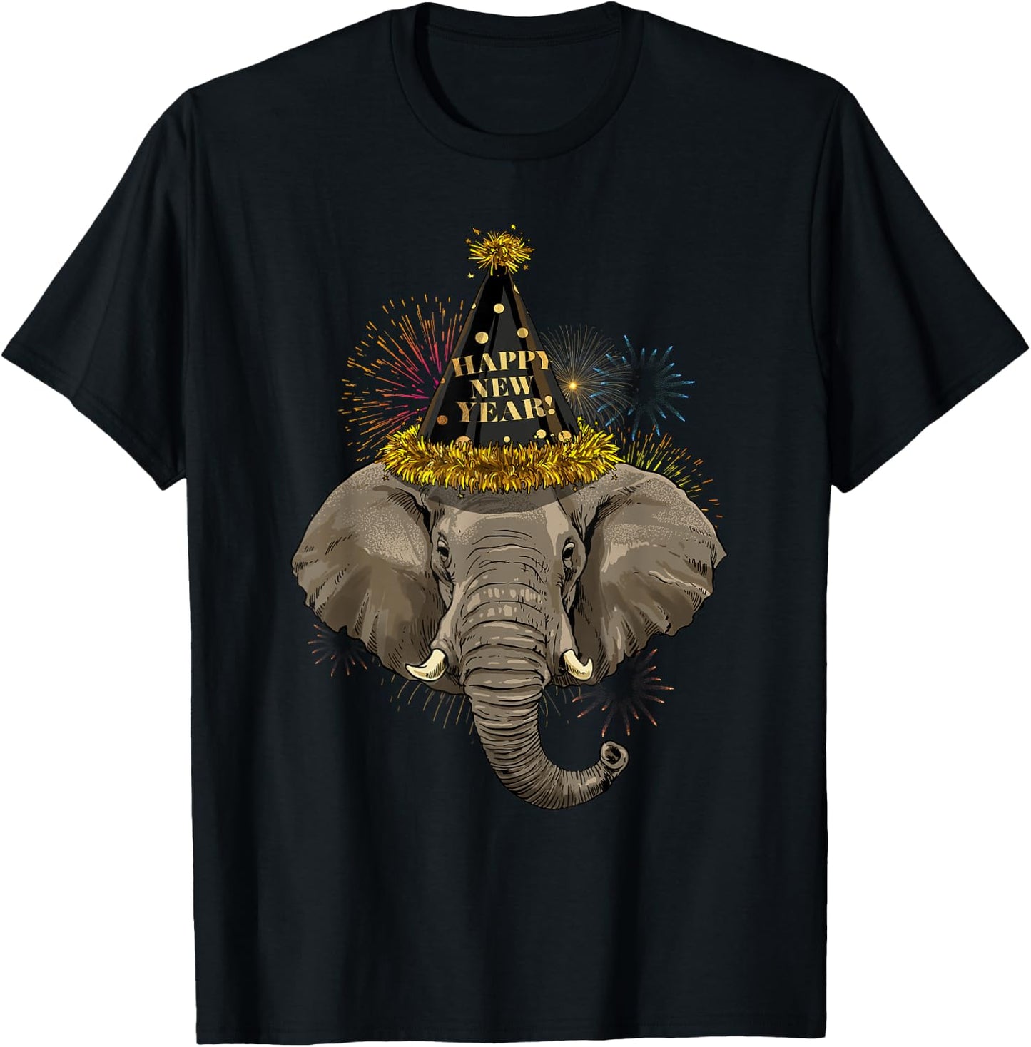 New Year Elephant New Year's Eve Party Countdown Tusker T-Shirt - T-Shirt | Black
