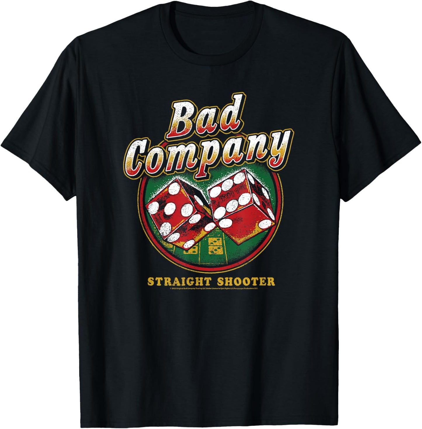 Bad Company - Straight Shooter Dice T-Shirt - T-Shirt | Black