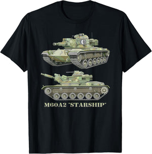 M60A2 Starship American Main Battle Tank Diagram T-Shirt - T-Shirt | Black