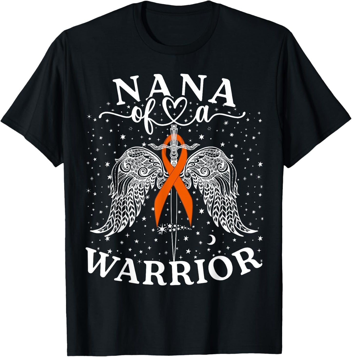 Nana Of A Warrior Leukemia Cancer Awareness Support Squad T-Shirt - T-Shirt | Black