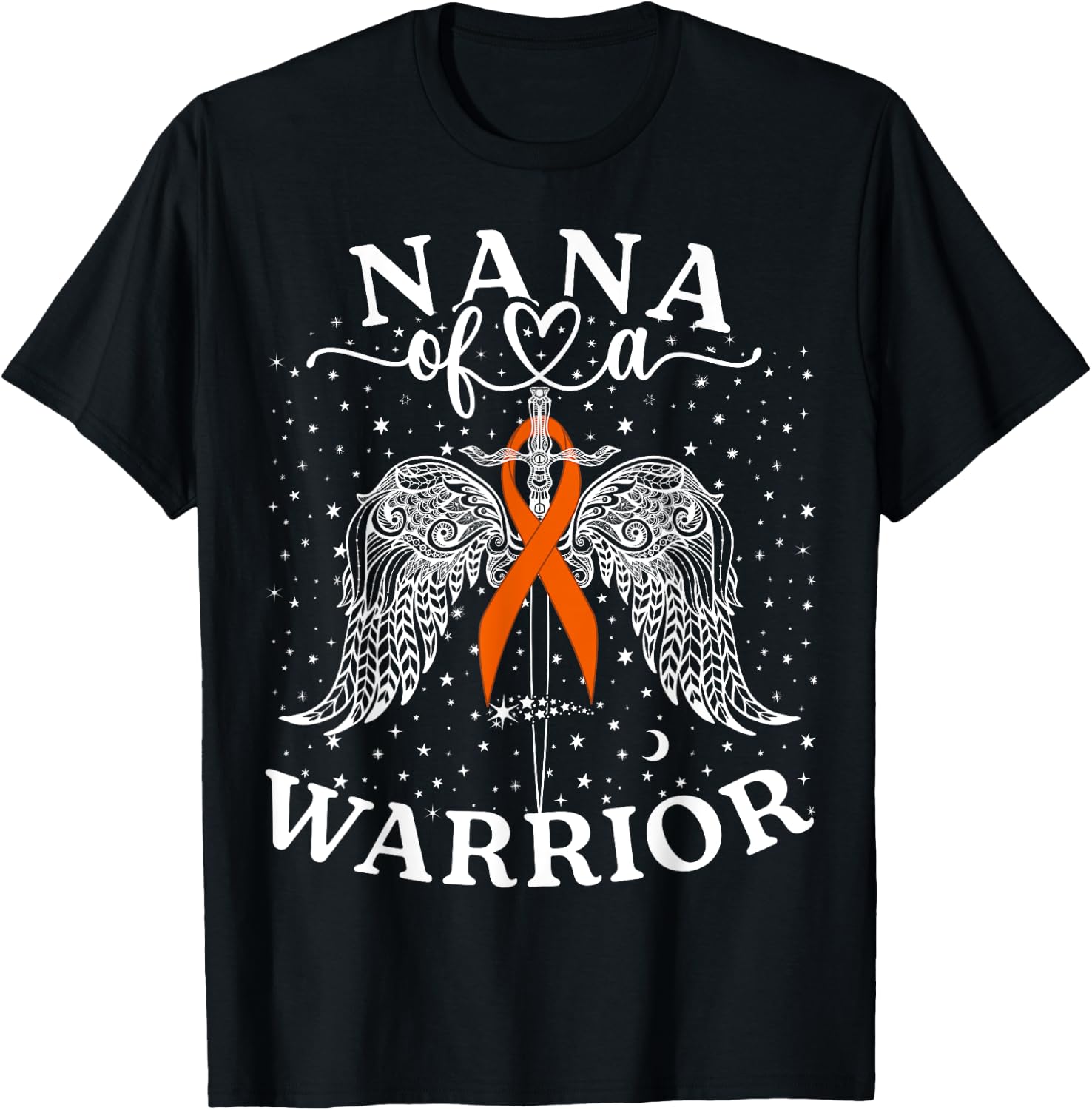 Nana Of A Warrior Leukemia Cancer Awareness Support Squad T-Shirt - T-Shirt | Black