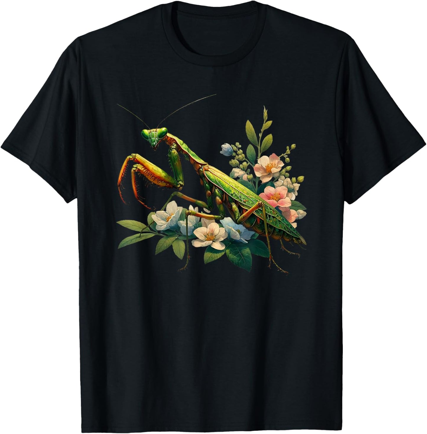Beautiful Insect Art - Praying Mantis T-Shirt - T-Shirt | Black