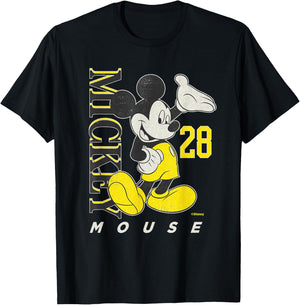 Disney Mickey Mouse Vintage Classics 28 Black & Yellow T-Shirt - T-Shirt | Black