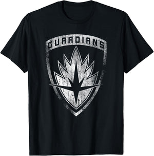 Marvel Guardians of The Galaxy Classic Badge Distressed Logo T-Shirt - T-Shirt | Black