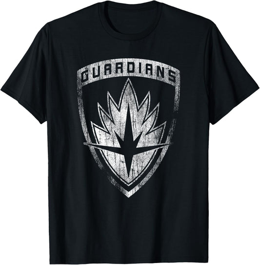Marvel Guardians of The Galaxy Classic Badge Distressed Logo T-Shirt - T-Shirt | Black