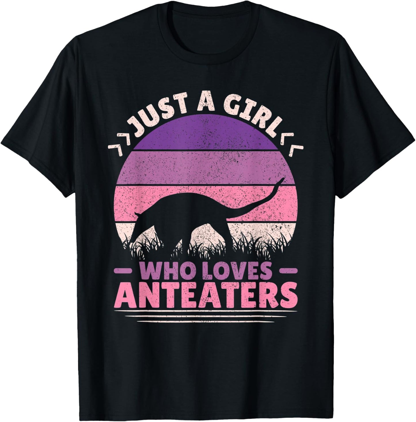 Just A Girl Who Loves Anteaters Animal Lover Girls Anteater T-Shirt - T-Shirt | Black