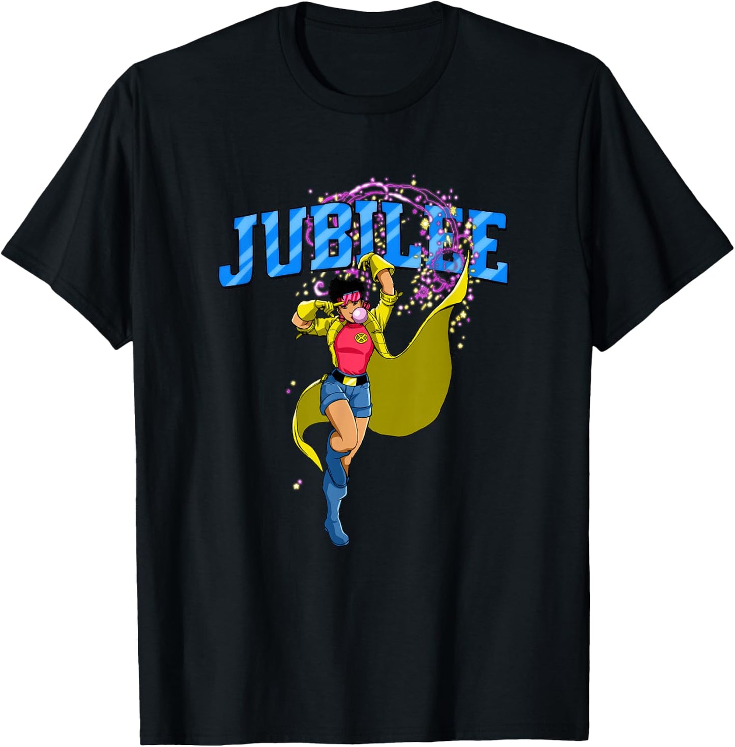 Marvel X-Men Jubilee 90's TV Show Portrait T-Shirt - T-Shirt | Black