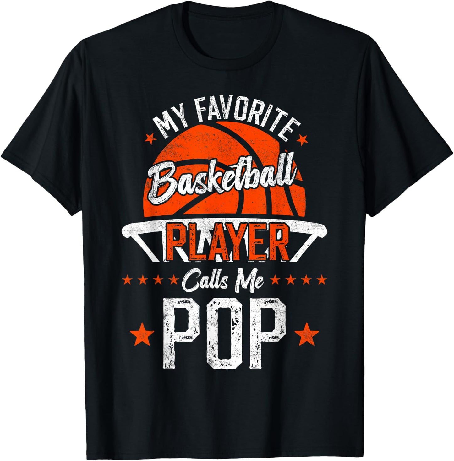 My Favorite Basketball Player Calls Me Pop Basketball Dad T-Shirt - T-Shirt | Black