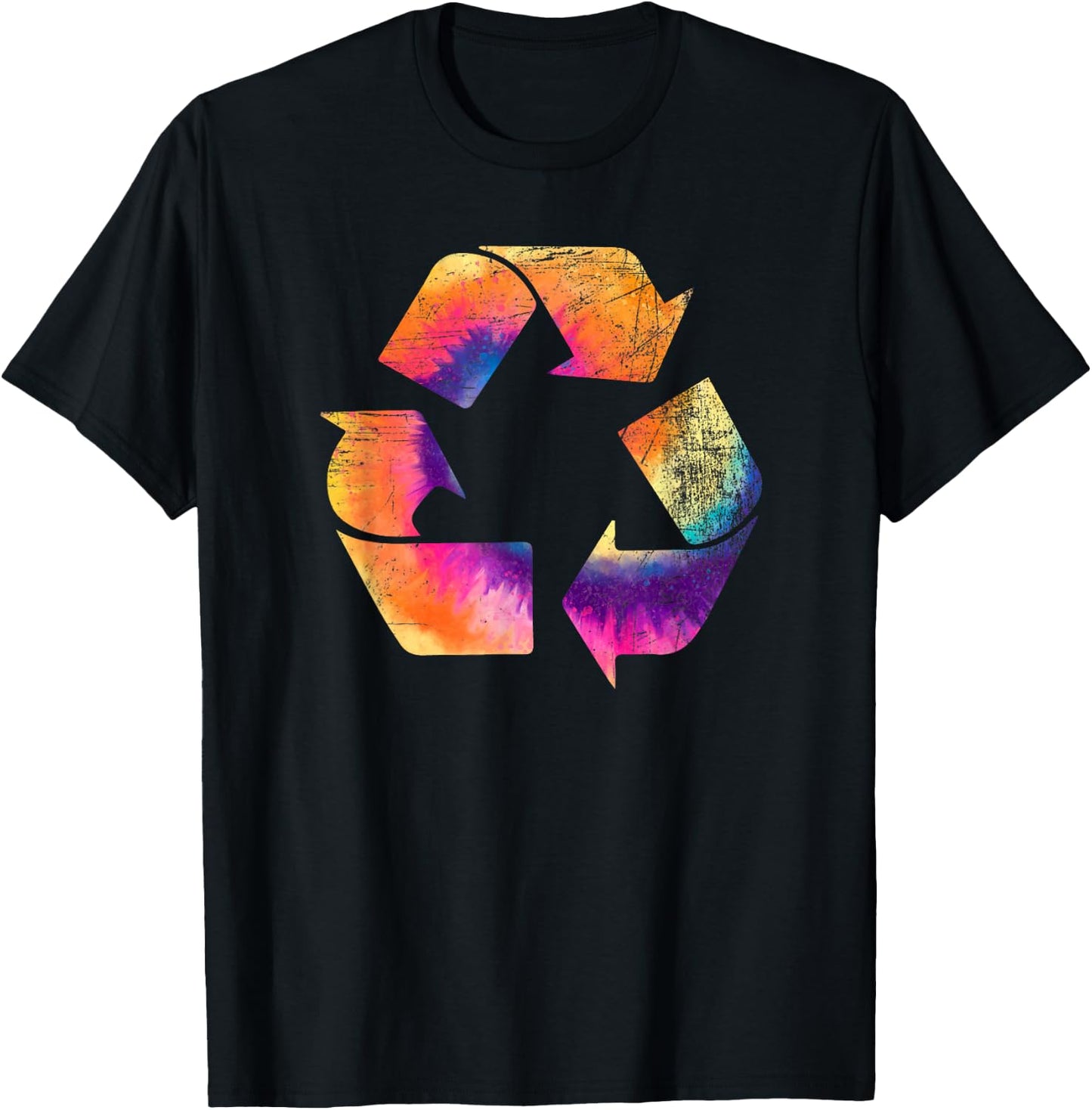 Recycle Symbol Tie Dye Earth Day T-Shirt - T-Shirt | Black