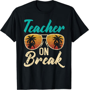 Teacher On Break Summer Vacation Beach Spring Break Women T-Shirt - T-Shirt | Black