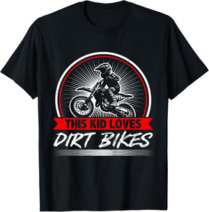Kids This Kid Loves Dirt Bikes Motocross Dirt Bike T-Shirt - T-Shirt | Black