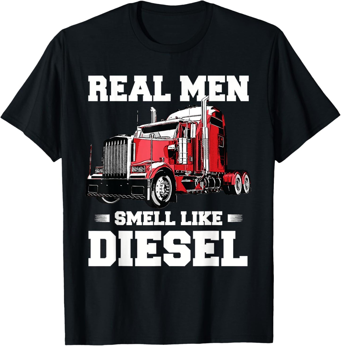 Funny Trucker Gifts Men Husband Semi Trailer Truck Driver T-Shirt - T-Shirt | Black