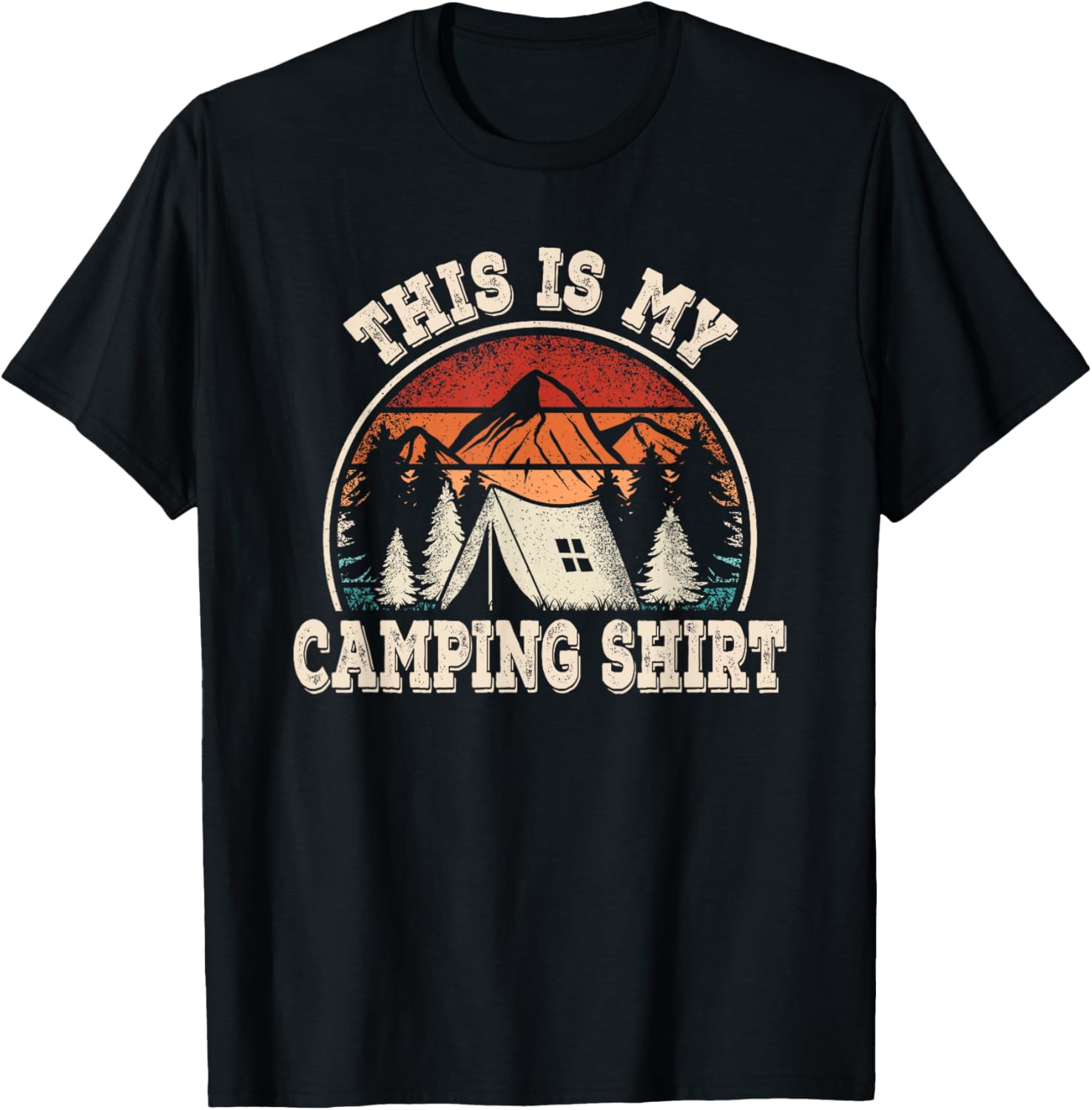Retro Hiking Nature Outdoor Men Women This Is My Camping T-Shirt - T-Shirt | Black