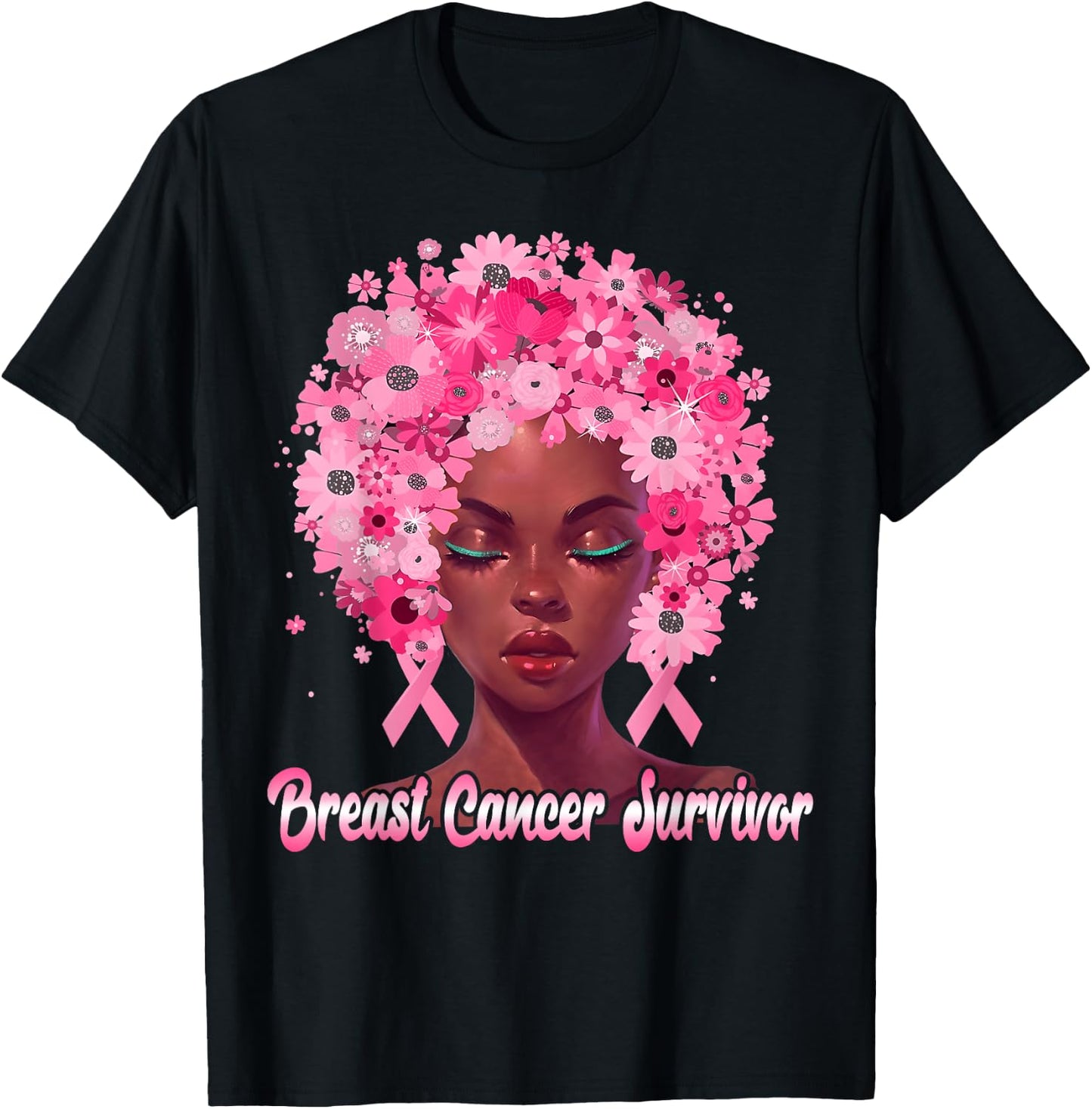 Strong Black Queen Survivor Breast Cancer Awareness Month T-Shirt - T-Shirt | Black