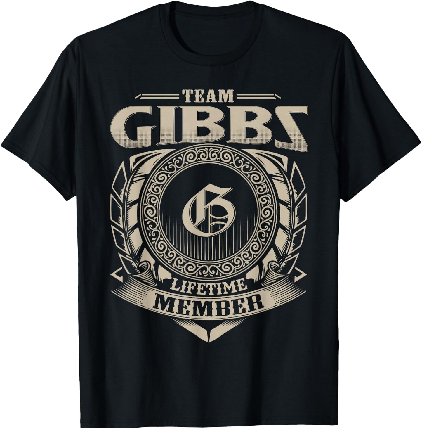 Team Gibbs Lifetime Member Vintage Gibbs Family T-Shirt - T-Shirt | Black