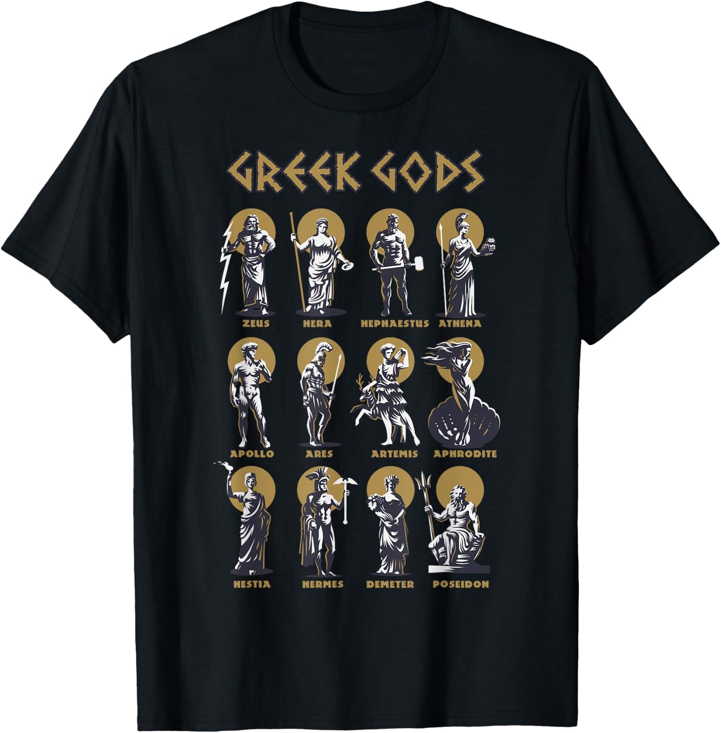 Greek Gods Greek Mythology Ancient Greece Olympic Mount T-Shirt - T-Shirt | Black