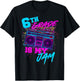 Sixth 6th Grade is My Jam 80s 1980s Retro Student Teacher T-Shirt - T-Shirt | Black