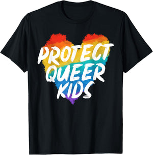 Protect The Queer Kids Rainbow Pride Month T-Shirt - T-Shirt | Black
