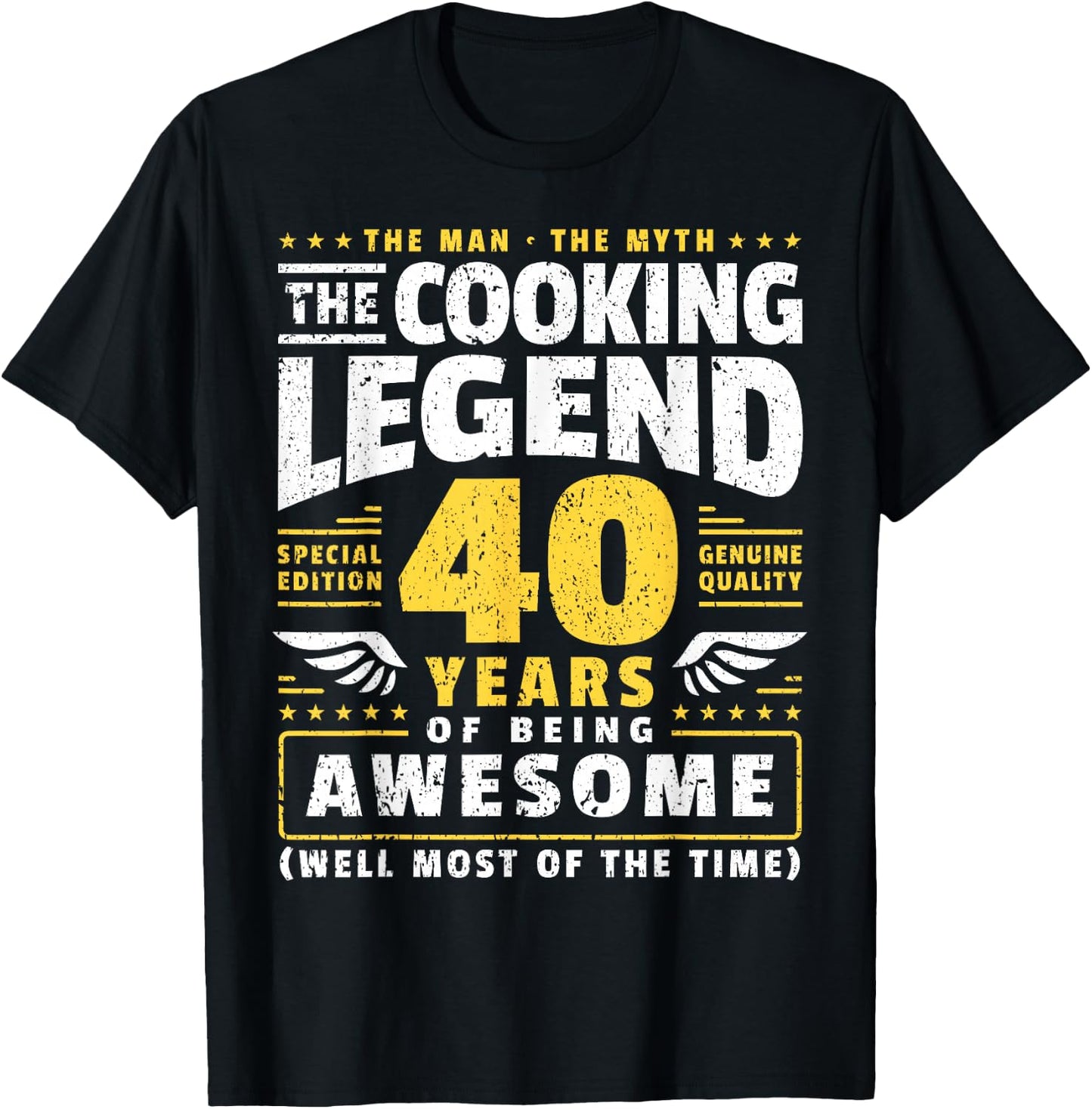 40th Birthday Cook 40 Years Old Chef T-Shirt - T-Shirt | Black