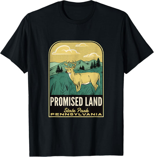 Promised Land State Park PA Vintage Travel T-Shirt - T-Shirt | Black