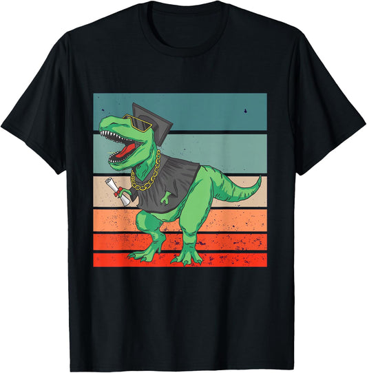 Dinosaur Graduation T-Rex perfect graduation Prehistoric T-Shirt - T-Shirt | Black