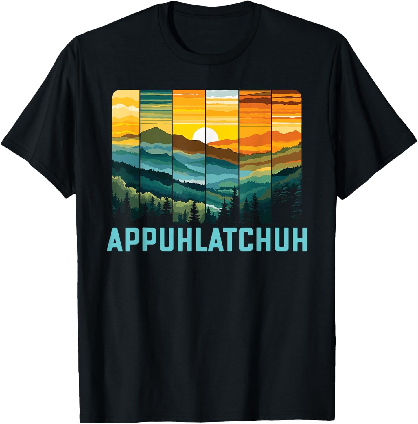App Uh Latch Uh Appalachian Mountains Art T-Shirt - T-Shirt | Black