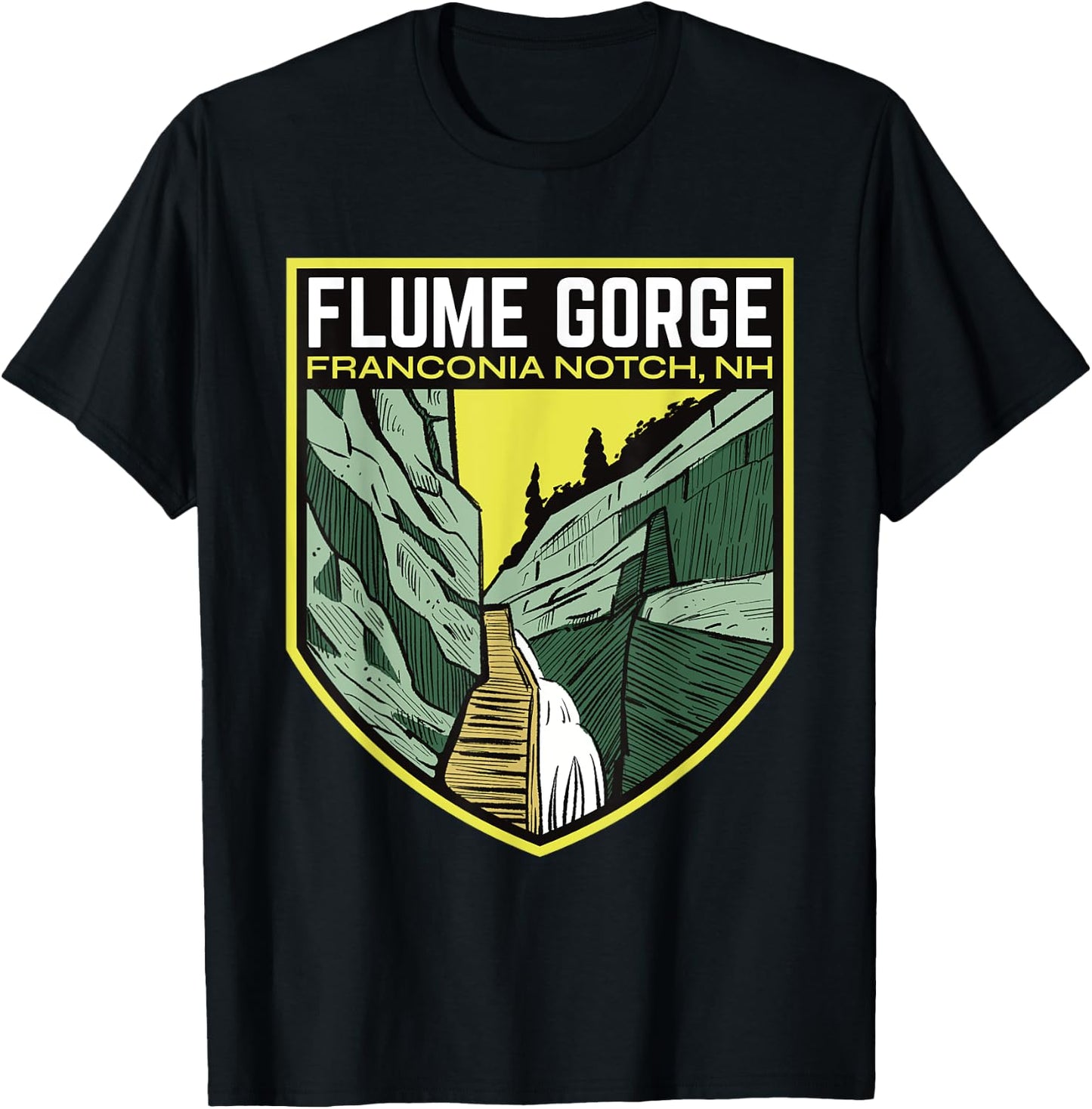 Flume Gorge New Hampshire T-Shirt - T-Shirt | Black