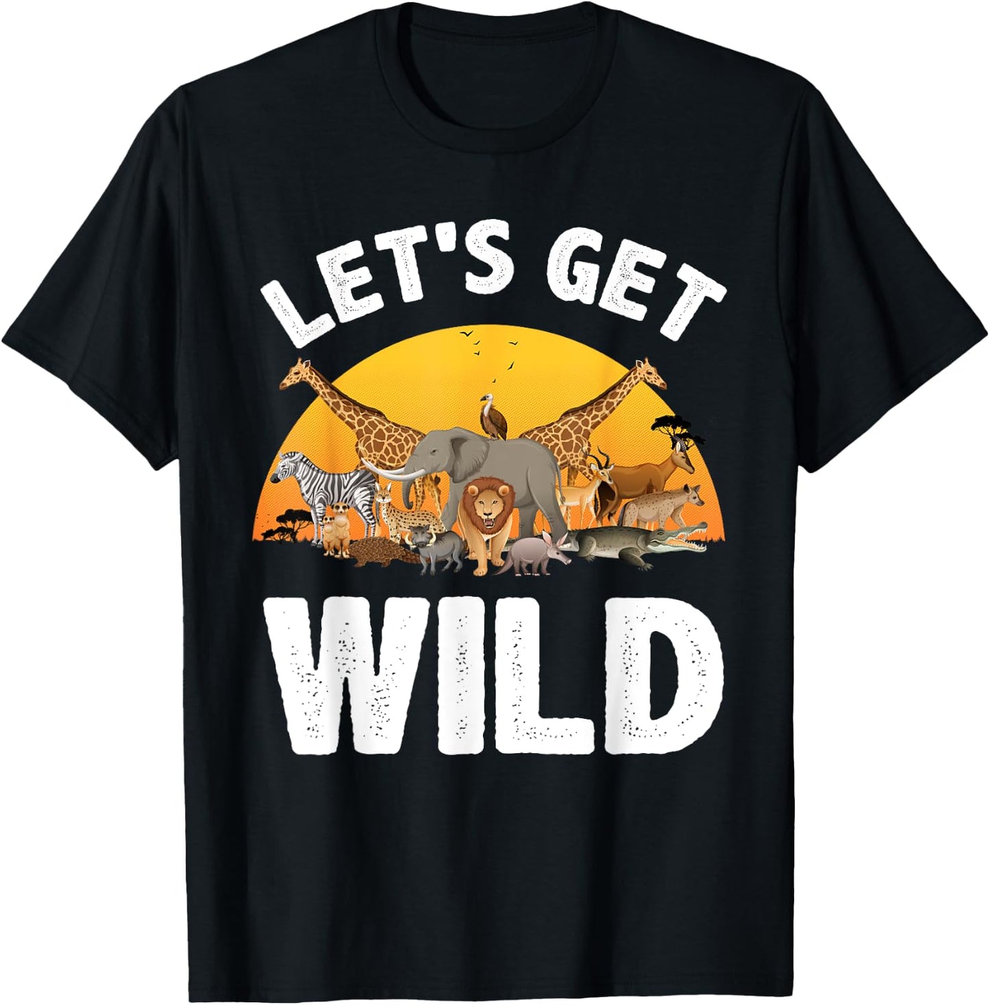 Funny Safari Design Women Kids Safari Animal Lovers T-Shirt - T-Shirt | Black