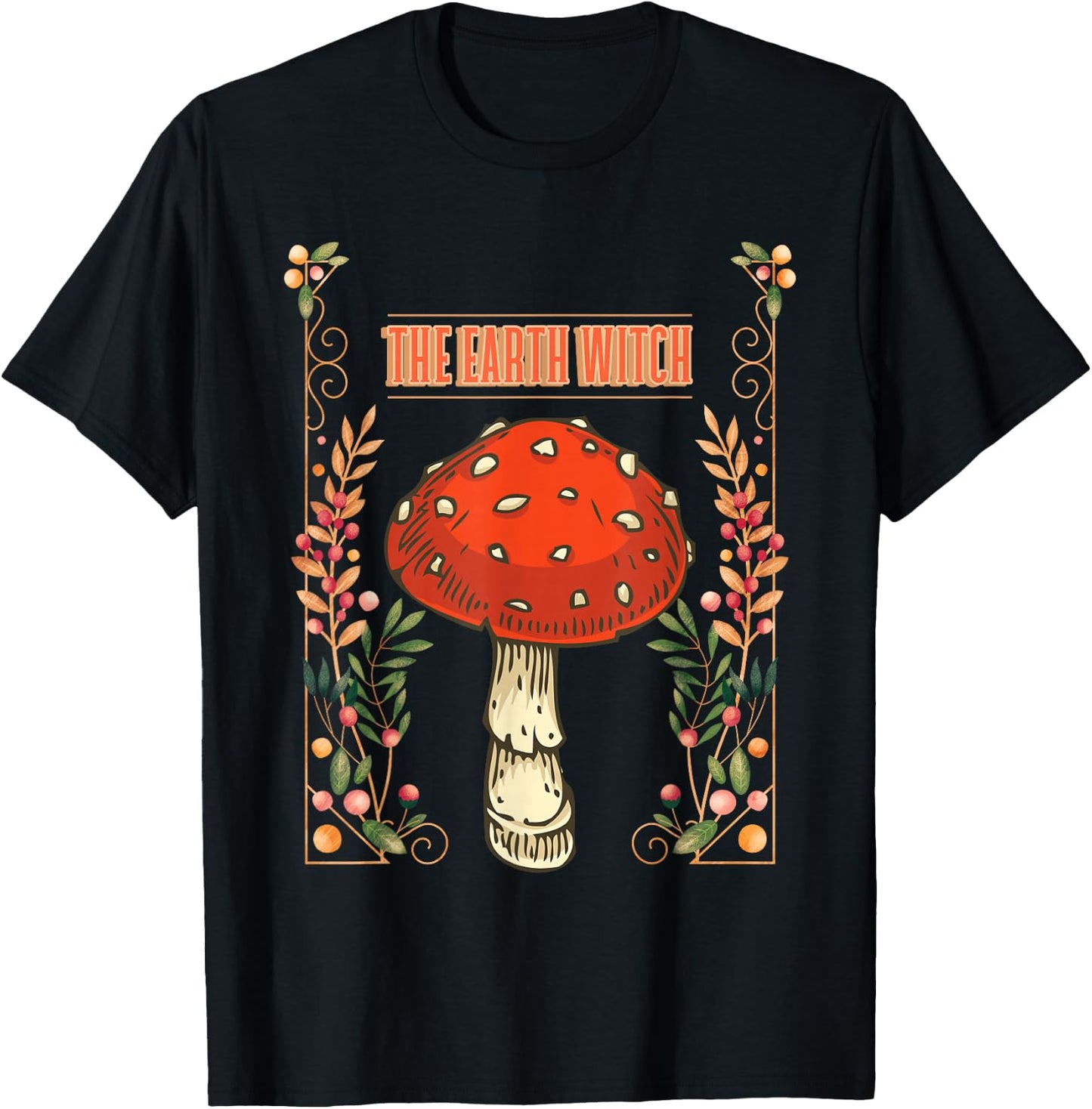 Fairy Core Goblinecore Cottagecore Earth Witch Mushroom T-Shirt - T-Shirt | Black