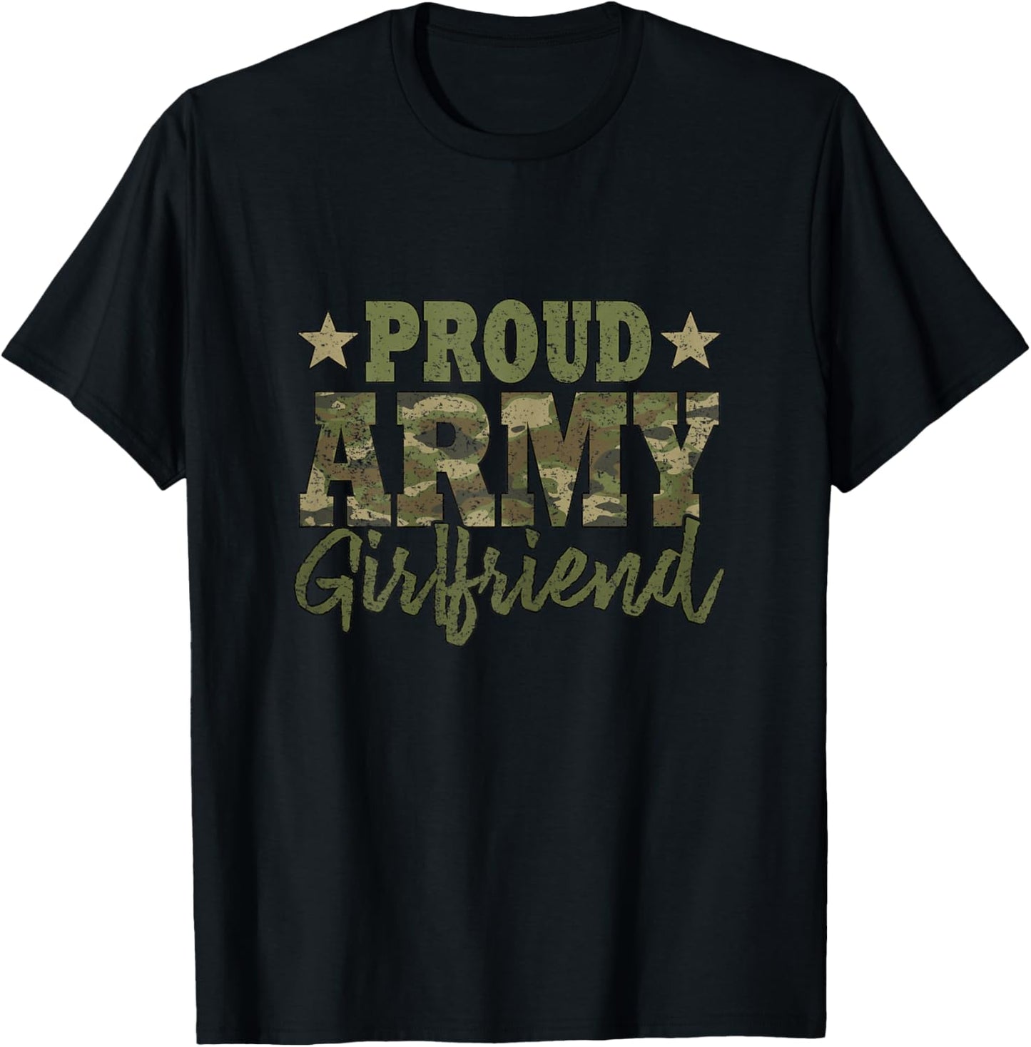 Proud Army Girlfriend Camo T-Shirt - T-Shirt | Black